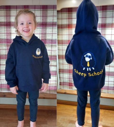 Kids Embroidered Navy Hoodie