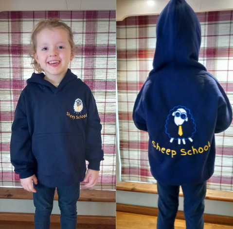 Kids Embroidered Navy Hoodie